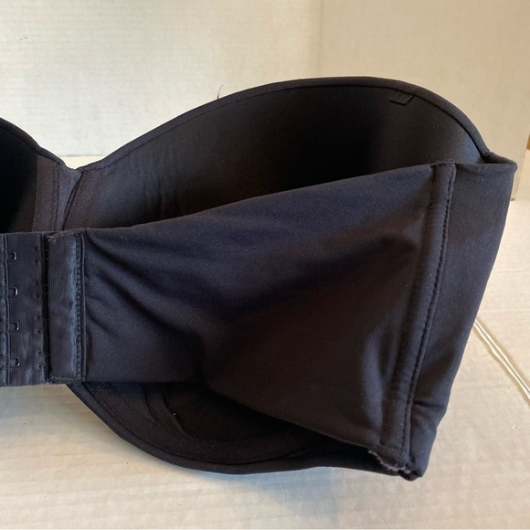 40DDD Maidenform Strapless Black Bra Underwire Satin - Picture 9 of 16